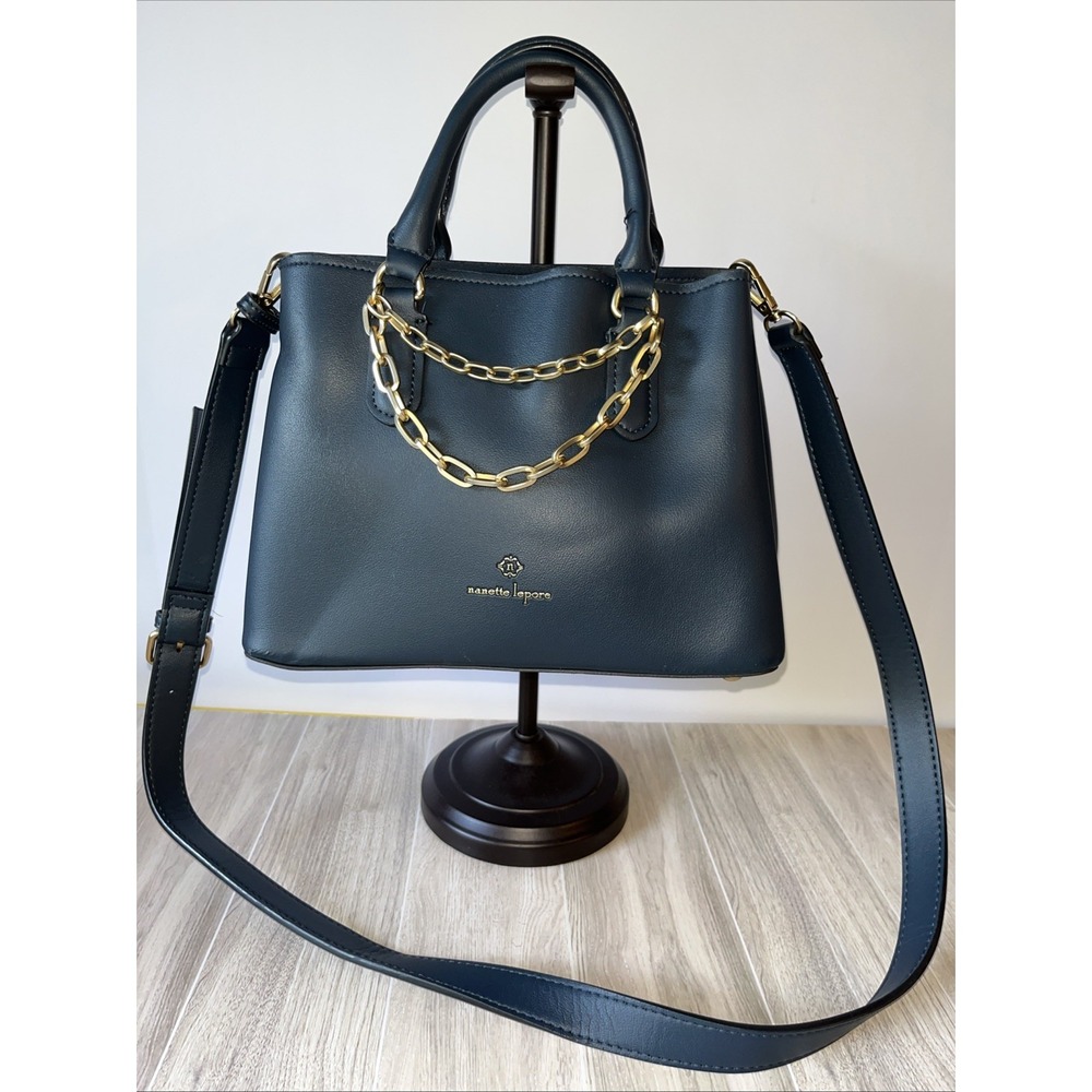 NANETTE‎ LEPORE Valle Convertible Satchel In Navy